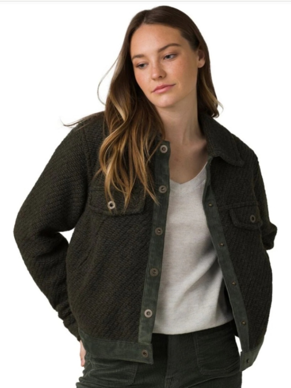 prAna Celtic Button Jacket Forest Green